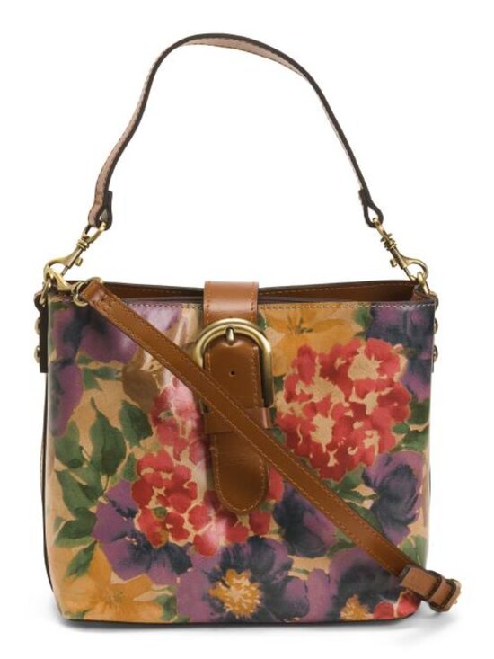 PATRICIA NASH Leather Irving Bucket Bag With Top Handle And Strap